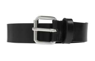 Vetements Letter Logo Pin Buckle Leather Belts Men's Black