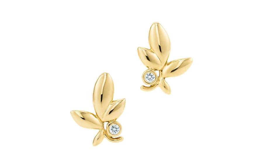 TIFFANY & CO. Paloma Picasso 18K Gold, Diamond Stud Earrings Women's Gold