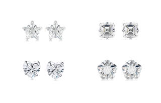 WEST ISLAND S999 Silver Four Claw Stud Earrings Women's