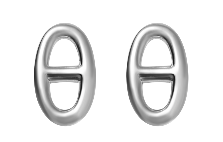 HERMES HERMES Farandole 925 Sterling Silver Stud Earrings Women's