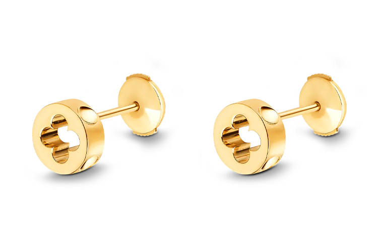 LOUIS VUITTON Lv Empreinte Ear Studs Yellow Gold