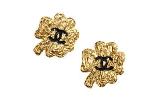CHANEL Stud Earrings Women's Gold