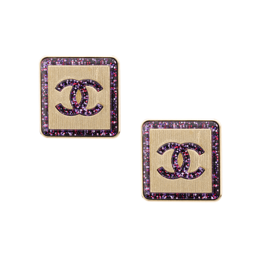 CHANEL CHANEL Stud Earrings Women's Purple