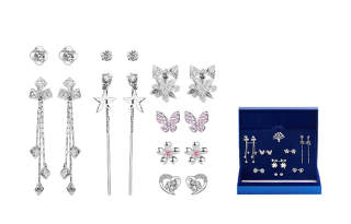 CHIMERA Synthetic Zirconia Sparkling Luxury Stud Earrings Women's
