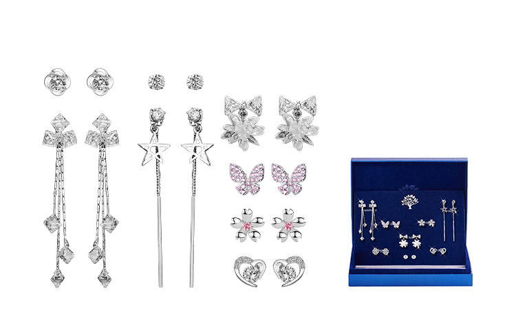 CHIMERA Synthetic Zirconia Sparkling Luxury Stud Earrings Women's