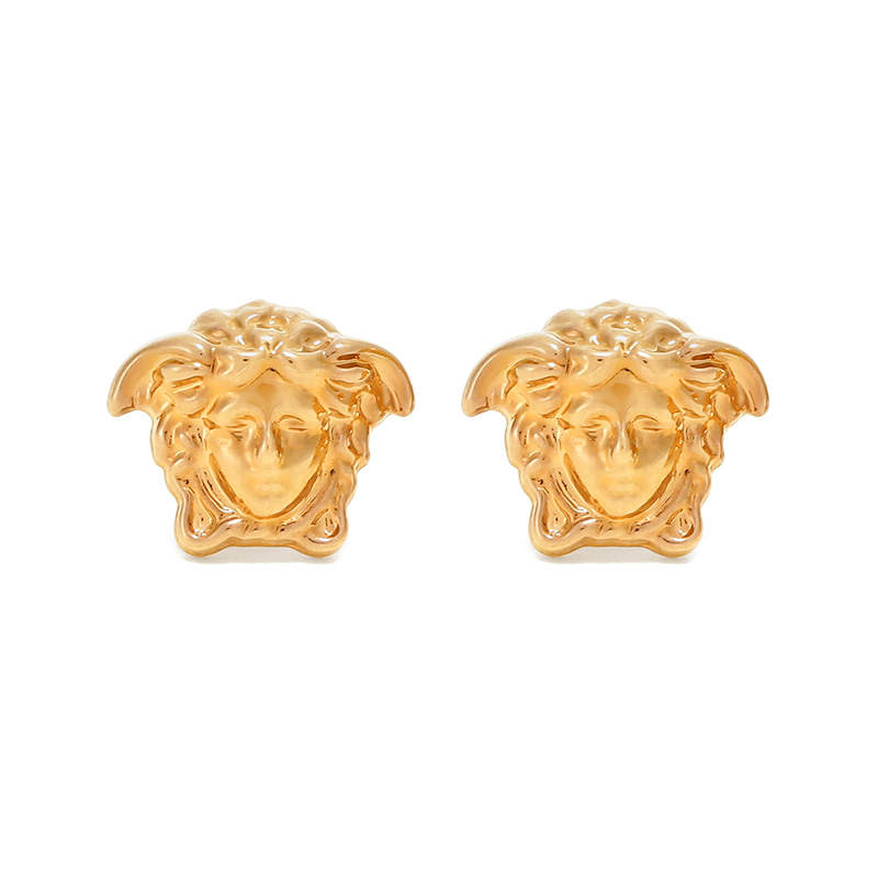 VERSACE VERSACE Medusa Stud Logo Engraved Earrings
