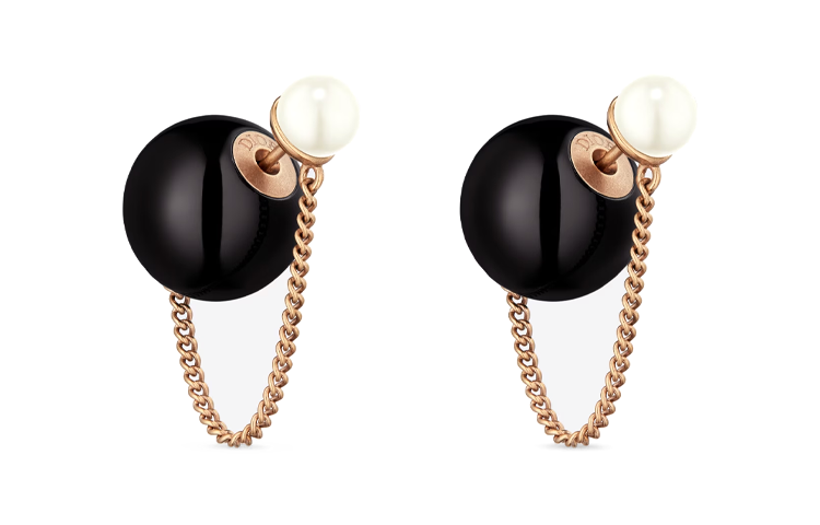 DIOR DIOR Stud Earrings Women's Black