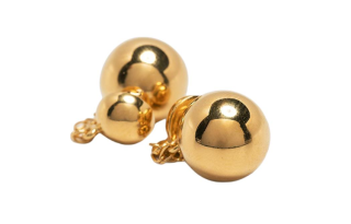 JIL SANDER Brass Stud Earrings Women's Gold