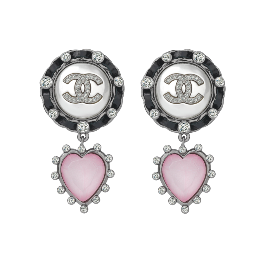 CHANEL Fashion Trend Metal, Artificial Pearl Stud Earrings Women's