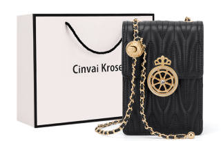 CinvaiKrose Cow Leather With Synthetic Leather Mini Small Bag, Cell Phone Pouch, Shoulder Bag, Crossbody Bag Small