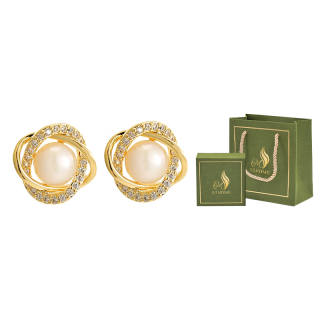 SENDME Alloy Freshwater Pearl Stud Earrings Women's