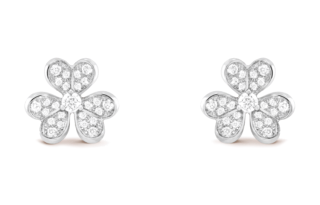 Van Cleef & Arpels Frivole Series Diamond Stud Earrings Women's