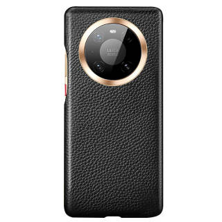 Andmo Genuine Leather Material High End Litchi Grain Compatibility Huawei Mate 40 Pro Phone Case Impact Resistant