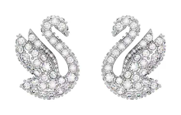 Swarovski Swan Stud Earrings Women's