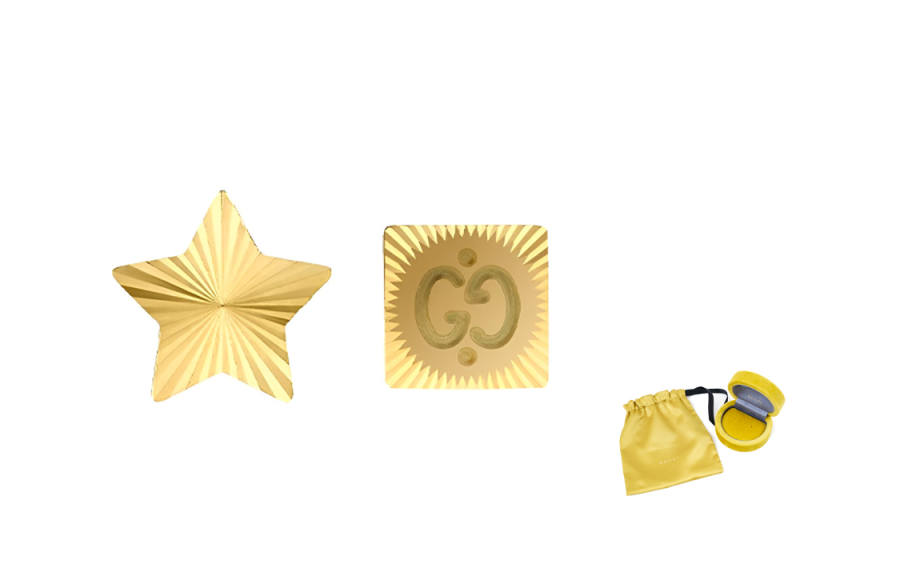 GUCCI Icon 18K Gold Stud Earrings Unisex Gold