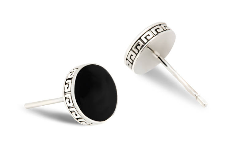 NAME.S 925 Silver Needle Stud Earrings Unisex