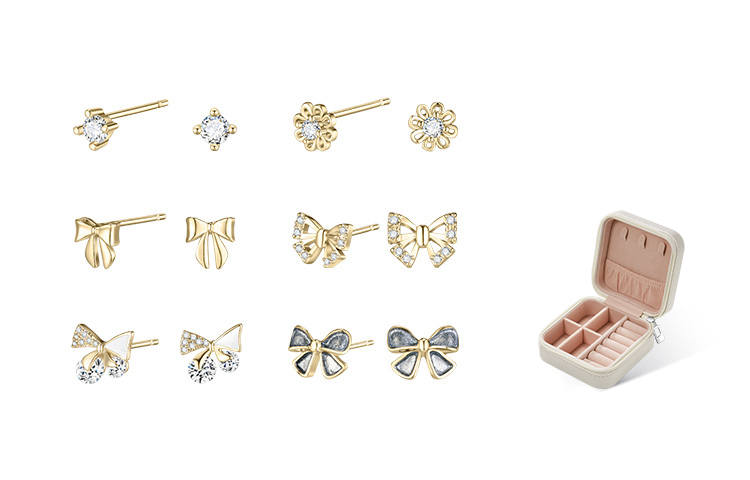 DAISY BEAUTY Copper, Silver Stud Earrings Women's