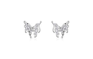Cuz Strange Intention Stud Earrings Women's Silver