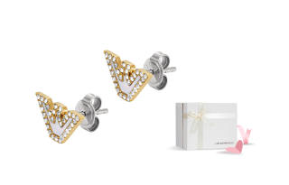 EMPORIO ARMANI Refined Steel Stud Earrings Women's