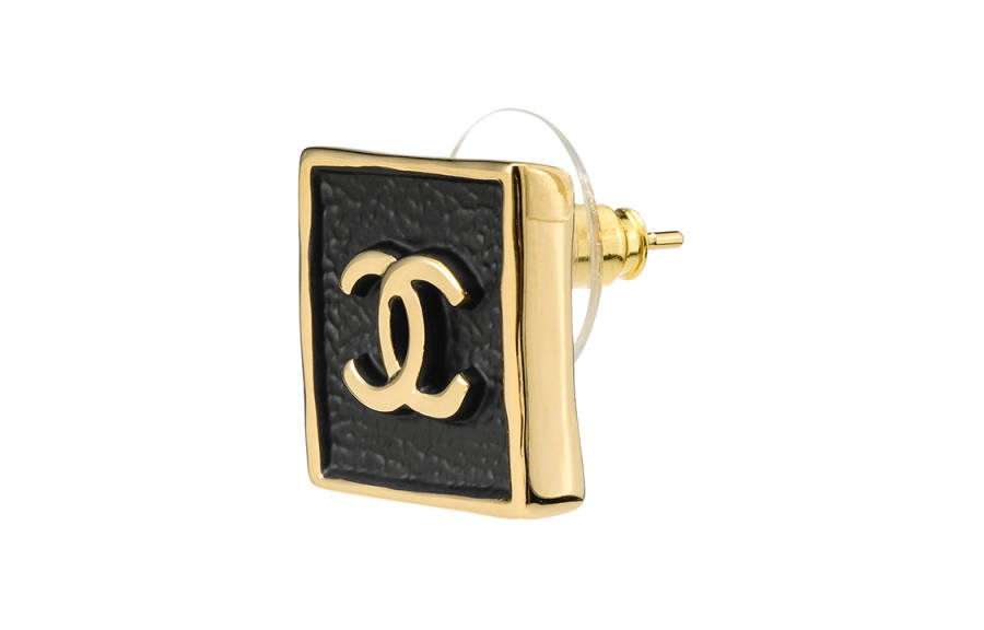 CHANEL CHANEL Square Stud Earrings Women's