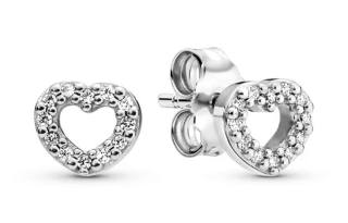 Pandora 925 Sterling Silver Synthetic Cubic Zirconia Stud Earrings Women's Silver