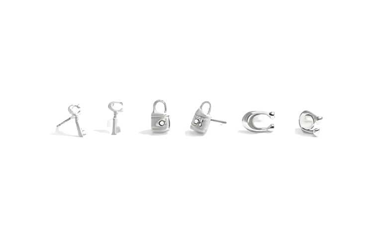 COACH COACH Stud Earrings Women's Silver