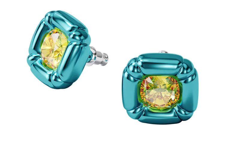 Swarovski Dulcis Faux Crystal Stud Earrings Women's Blue