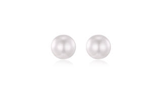 MCK 925 Silver Imitation Pearl Stud Earrings Women's