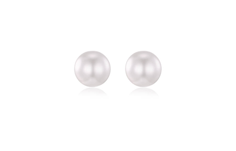 MCK 925 Silver Imitation Pearl Stud Earrings Women's