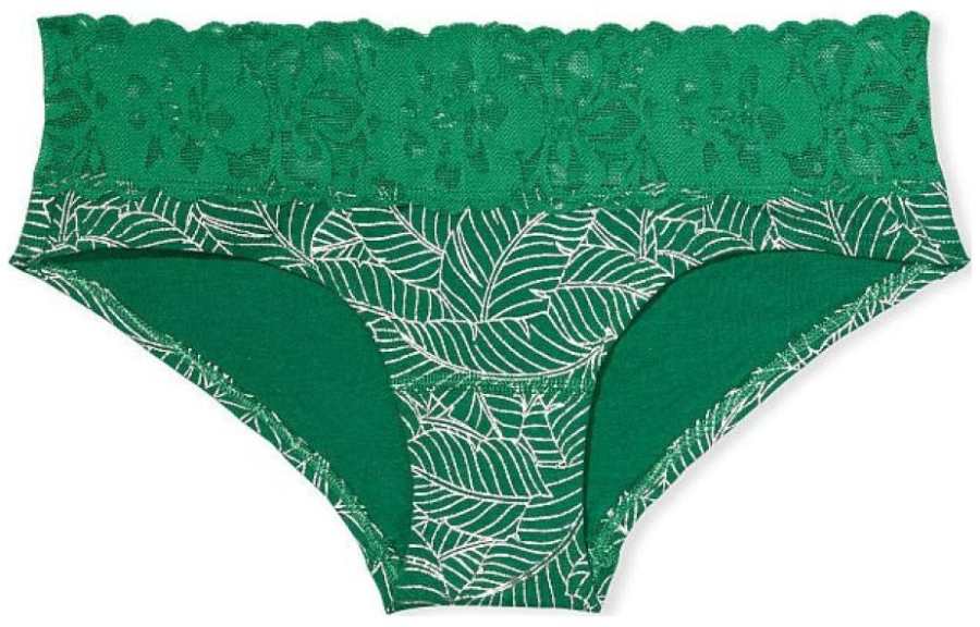 Victoria's Secret Underpants Women's 1 Pack Grass Green Plant Print