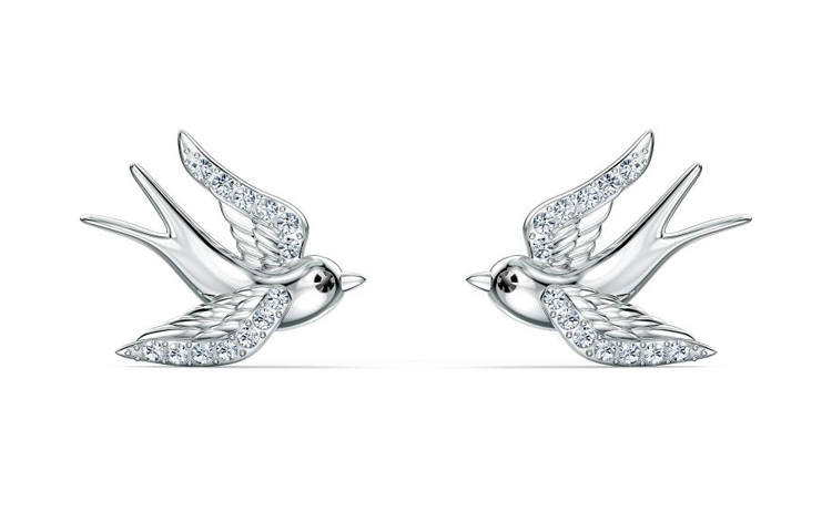 Swarovski Travel Stud Earrings Women's Silvery White