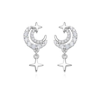 FANCI S925 Silver With Gemstones Stud Earrings Women's