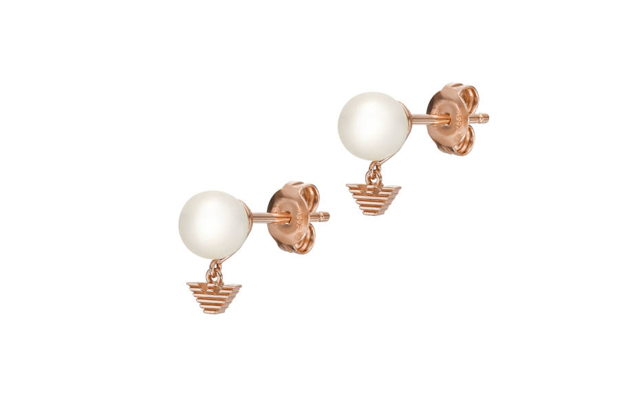 EMPORIO ARMANI White Pearl Stud Earrings