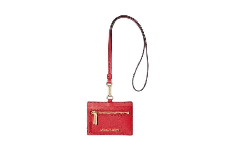 MICHAEL KORS Jet Set Travel Saffiano Leather Card Holder Women's Bright Red