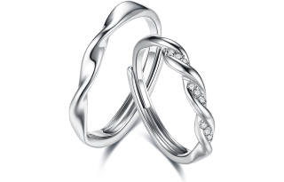 CIROCCO Zircon Inlaid Rings Unisex Silver Gift Box Set