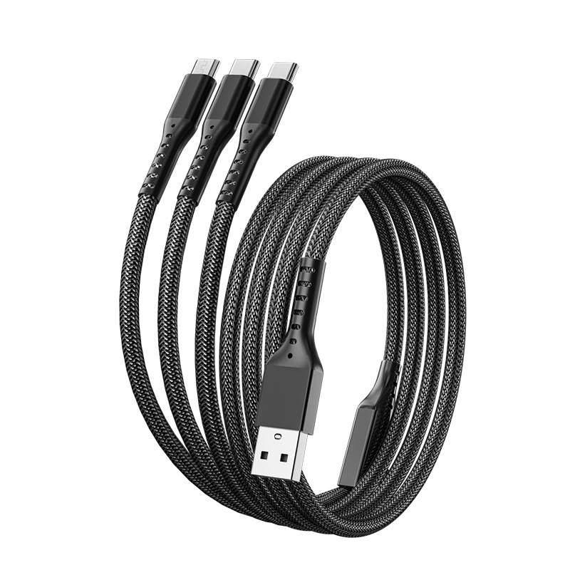 Nepix Nepi All in one High Quality 66W Super Fast Charging 1 to 3 Cable 5A Charging Cable
