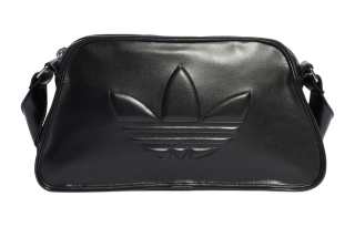 Adidas Originals Polyurethane Embossed Trefoil Shoulder Bags Black