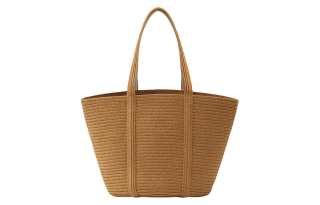 MUJI Minimalist Fashion Paper Tote Bag, Shopping Bag, Shoulder Bag Large Unisex Light Brown