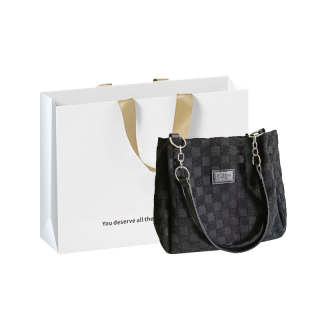 AINITU Canvas Bag, Shoulder Bag Women's Black/Beige/White