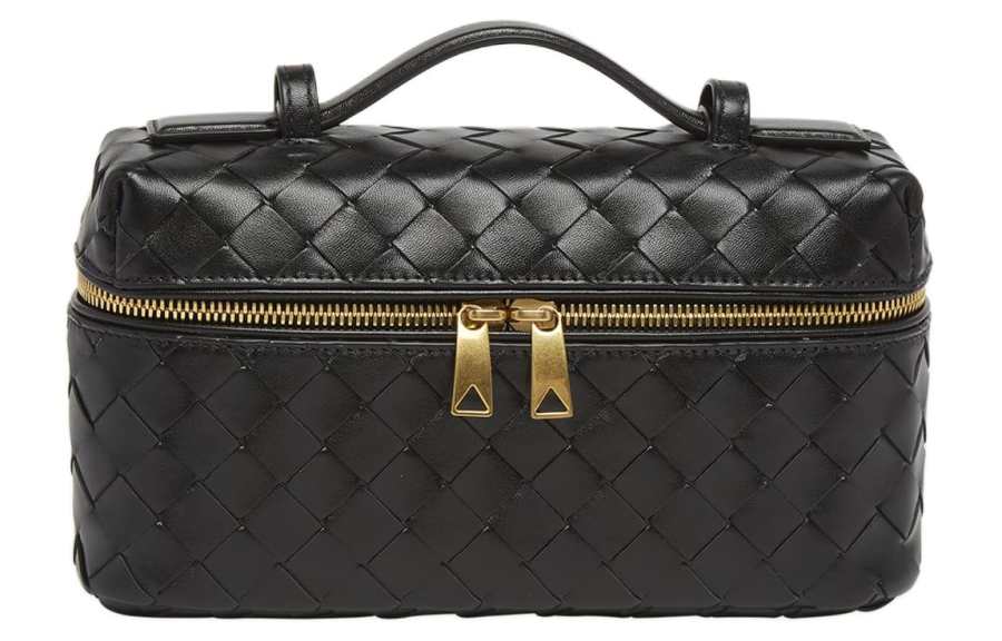 Bottega Veneta Leather Shoulder Bag, Crossbody Bag, Makeup Bag Women's Black