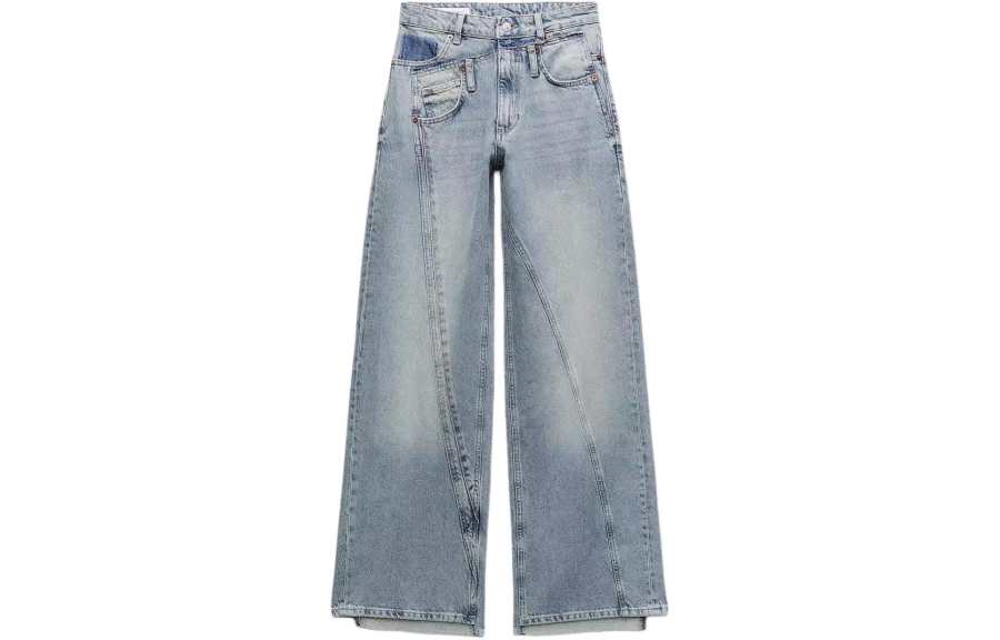 ZARA Jeans Women's Blue Moderate Wide Leg Pants