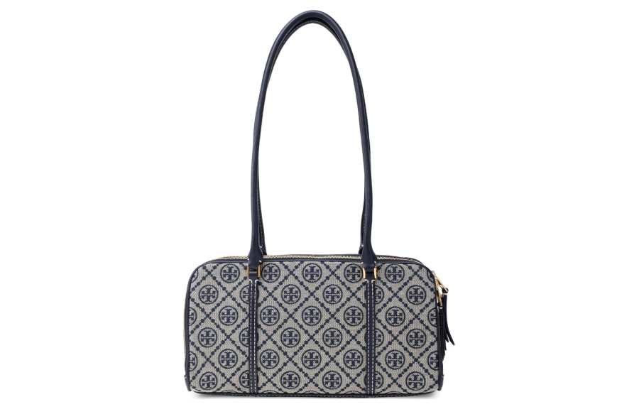 TORY BURCH T Monogram Leather Trim Square Bag Handbag, Shoulder Bag Women's Marine Blue