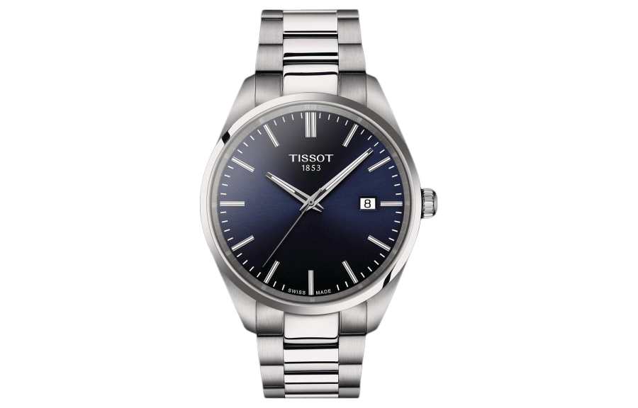TISSOT PR100 Collection Quartz Movement 100m Waterproof Men's Watches Watch 40mm Blue Dial Steel Strap