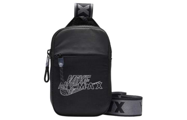 Nike Nike Zip Closure Nylon With Polyester Shoulder Bag, Crossbody Bag Regular Unisex Black