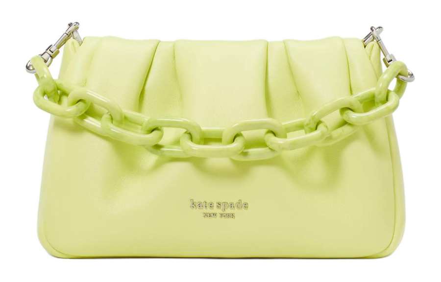 Kate Spade Nappa Sheepskin With Smooth Leather Trim Handbag, Shoulder Bag, Crossbody Bag Women's Pear Grove Yellow