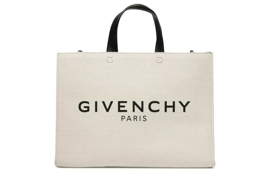 Givenchy Cotton Canvas Linen Canvas Bag, Single Tote Bag, Shopping Bag, Handbag Medium Women's
