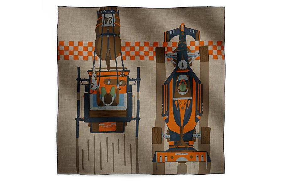 HERMES HERMES Knit Scarves Unisex Brown