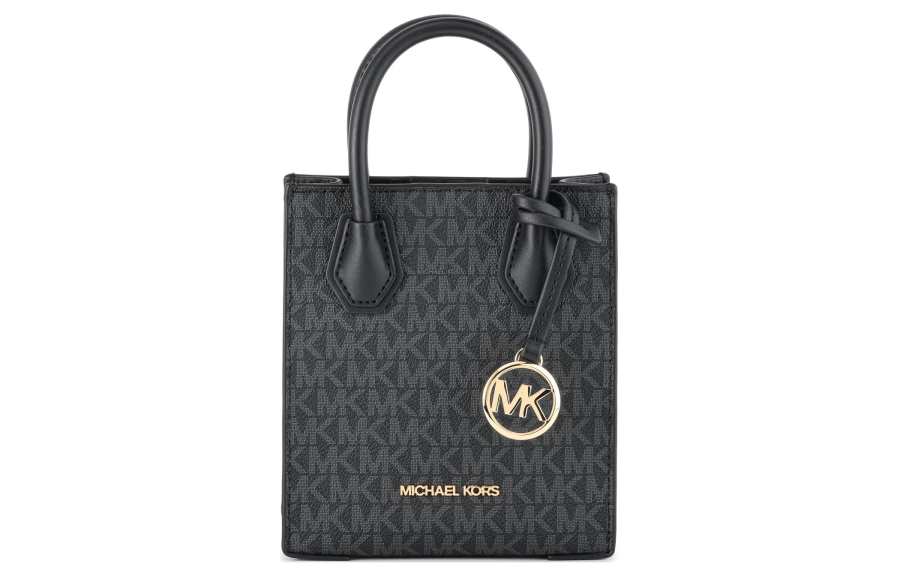 MICHAEL KORS Mercer Leather Tote Bag, Shopping Bag, Shoulder Bag, Handbag Mini Women's Black