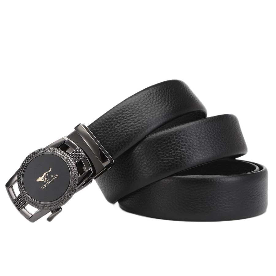 SEPTWOLVES Casual Business Cow Leather Belt Leather Belts Men's Width 3.5cm