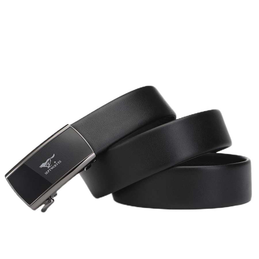 SEPTWOLVES SEPTWOLVES Genuine Leather Business Advanced Comfortable Elegance Leather Belts Men's Width 3.5CM